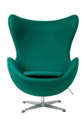Fotel EGG CLASSIC szmaragdowy zielony.41 - wełna, podstawa aluminiowa - King Home