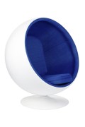 Fotel BALL biało-niebieski - włókno szklane - King Home