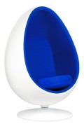 Fotel OVALIA biało-niebieski - włókno szklane - King Home