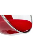 Fotel BUBBLE STAND poduszka czerwona - podstawa chrom, korpus akryl, poduszka wełna - King Home