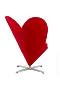 Fotel SERCE czerwony - włókno szklane, wełna, podstawa aluminiowa - King Home