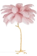 Lampa podłogowa TIFFANY 175 różowa mosiądz / naturalne pióra - King Home