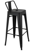 Krzesło barowe TOWER BACK 76 czarne - King Home