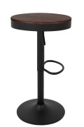 Krzesło barowe VOLT regulowane czarne / ciemny wiąz - King Home