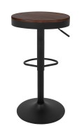 Krzesło barowe VOLT regulowane czarne / ciemny wiąz - King Home
