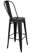 Krzesło barowe TOWER BIG BACK 66 czarne - King Home