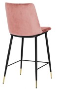 Krzesło barowe DIEGO 65 brudny róż - welur, podstawa czarno złota - King Home
