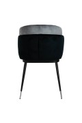 Krzesło MARCEL czarno szare - welur, podstawa czarno-srebrna - King Home