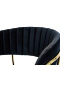 Krzesło barowe MARGO 65 czarne - welur, podstawa złota - King Home