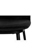 Krzesło barowe DIEGO 65 czarne - welur, podstawa czarno złota - King Home