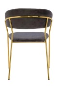 Krzesło MARGO ciemny szary - welur, podstawa złota - King Home