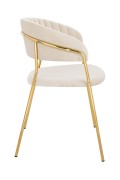 Krzesło MARGO beżowe - welur, podstawa złota - King Home