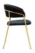 Krzesło MARGO czarne - welur, podstawa złota - King Home
