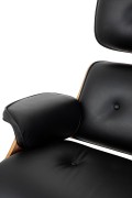Fotel LOUNGE HM XL czarny / orzech z podnóżkiem - King Home