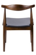 Krzesło ELBOW ciemnobrązowe - drewno jesion, ekoskóra czarna - King Home