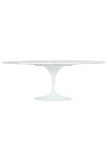 Stół TULIP ELLIPSE MARBLE CARRARA biały - blat owalny marmurowy, metal - King Home
