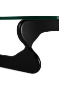 Stolik STABLE BLACK - szkło, podstawa drewniana czarny jesion - King Home