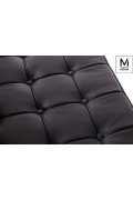 MODESTO sofa dwuosobowa BARCELON czarna - ekoskóra, stal polerowana - Modesto Design