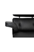 Fotel biurowy LOUNGE GUBERNATOR czarny - czarny jesion, skóra naturalna, podstawa czarna - King Home