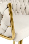 Krzesło TRESSE beżowe - welur, podstawa złota - King Home