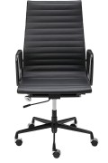Fotel biurowy AERON PRESTIGE PLUS czarny - skóra naturalna, aluminium - King Home
