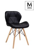 MODESTO krzesło KLIPP czarne - ekoskóra, podstawa bukowa - Modesto Design
