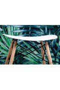 MODESTO stołek BORD biały - polipropylen, podstawa bukowa - Modesto Design
