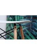 MODESTO stołek BORD biały - polipropylen, podstawa bukowa - Modesto Design