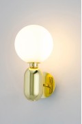 Lampa ścienna BOY Fi 14 złota - LED, szkło, metal - King Home