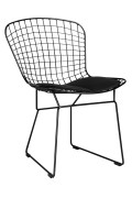 Krzesło NET SOFT czarne - czarna poduszka, metal - King Home