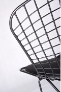 Krzesło NET SOFT czarne - czarna poduszka, metal - King Home