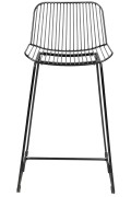 Krzesło barowe MILES czarne 66 cm - metal, ekoskóra - King Home