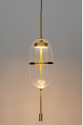 Lampa wisząca CHAPLIN 200 mosiądz - LED, szkło - King Home