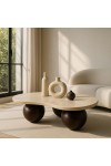 MaMaison stolik kawowy ORGANIC trawertyn / drewno - King Home