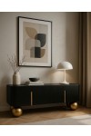 Szafka RTV ORGANIC czarna / złota / drewno - MaMaison