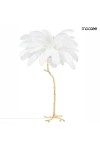 Lampa podłogowa TIFFANY 175 biała mosiądz / naturalne pióra - Moosee