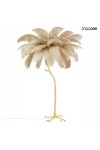 Lampa podłogowa TIFFANY 175 beżowa mosiądz / naturalne pióra - Moosee