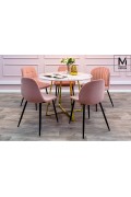 MODESTO krzesło SCOOP pudrowy róż - welur, metal - Modesto Design