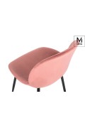 MODESTO krzesło SCOOP pudrowy róż - welur, metal - Modesto Design