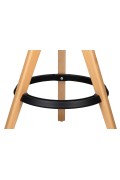 Krzesło barowe regulowane TOM czarne - polipropylen, drewno bukowe - King Home