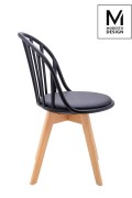 MODESTO krzesło ALBERT czarne - polipropylen, ekoskóra, drewno bukowe - Modesto Design