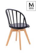 MODESTO krzesło ALBERT czarne - polipropylen, ekoskóra, drewno bukowe - Modesto Design