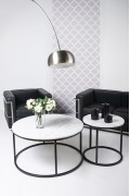 Sofa dwuosobowa SOFT LC2 czarna - włoska skóra naturalna, metal - King Home