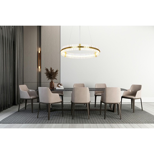 Lampa wisząca SATURNUS 70 złota - LED, kryształ, stal szczotkowana - Moosee