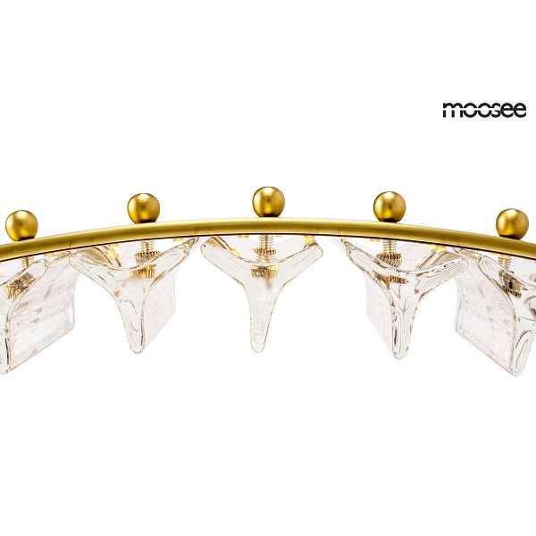 Lampa wisząca SATURNUS 70 złota - LED, kryształ, stal szczotkowana - Moosee