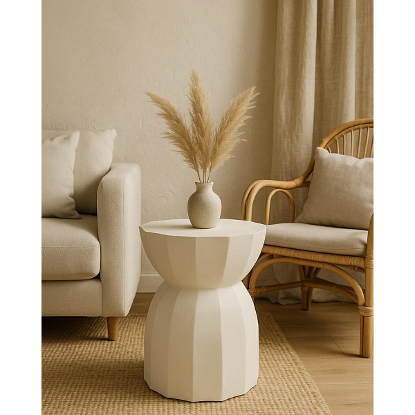 Stolik ROLLING beżowy / drewno - MaMaison