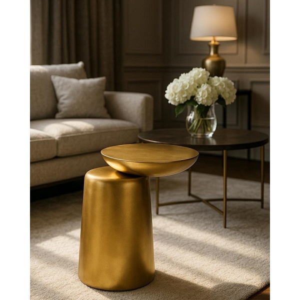 Stolik ELIAS złoty / drewno - MaMaison