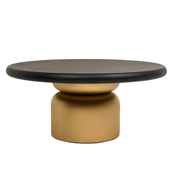 Stolik kawowy LEONARDO złoty / czarny - MaMaison