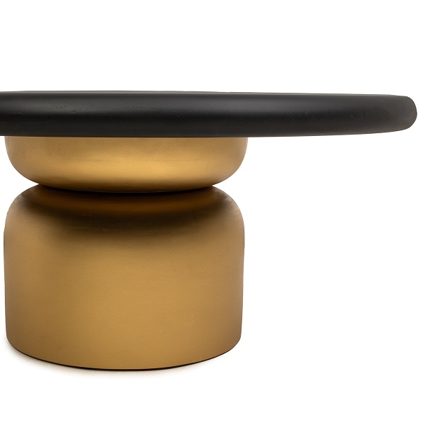 Stolik kawowy LEONARDO złoty / czarny - MaMaison