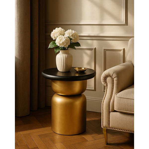 Stolik LEONARDO czarny / złoty - MaMaison